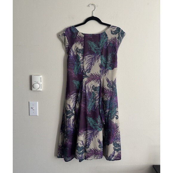Garnet Hill SILK Dress Size 6 Small Flowy Purple Blue Going Out Party - Picture 7 of 7